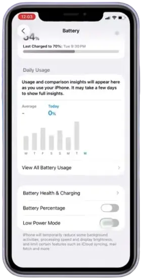 Battery (Low power mode)